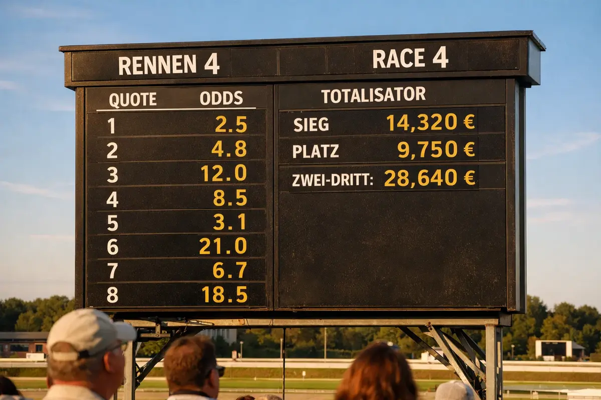 Visualisierung des Totalisator-Poolsystems bei Pferdewetten