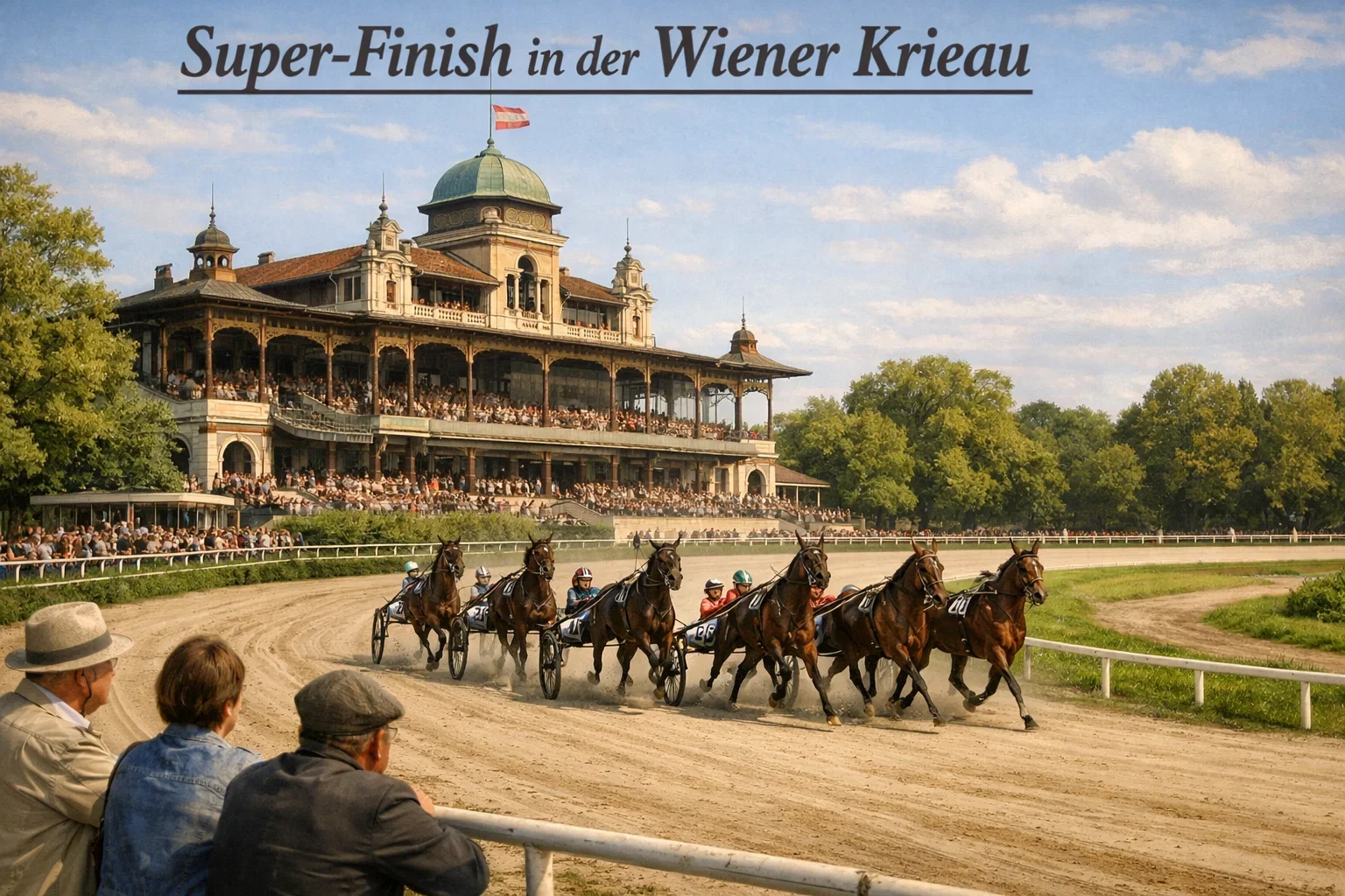 Trabrennbahn Krieau im Wiener Prater mit historischer Tribüne